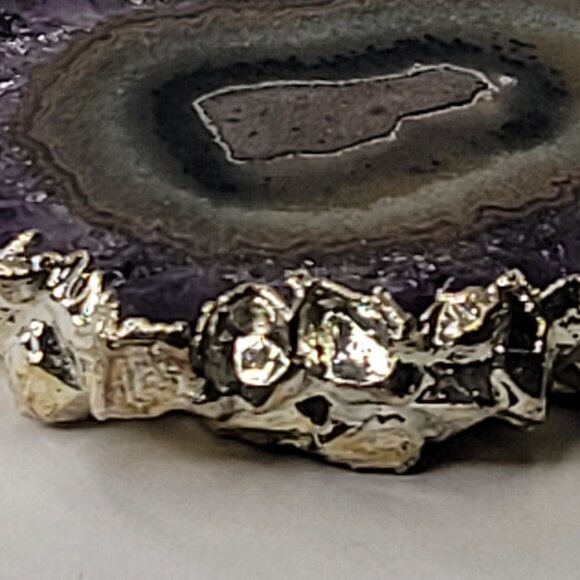 Purple Quartz Pendant, Large Agate Slice Pendant, Purple Stone Pendant - Picture 7 of 10